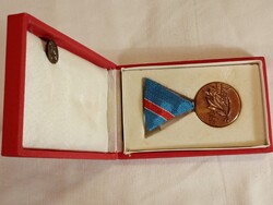 Szocialista-009 Ifjúságért érdemérem mellszalagon miniatűrrel eredeti tokban