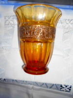 Walter & Sohne art deco üveg váza-szés friiz díszitéssel