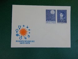 FDC 1973. Kopernikusz 500 éves évfordulója, szelvényes bélyeggel