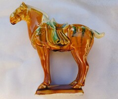 Régi kínai kerámia Tang ló 15 cm