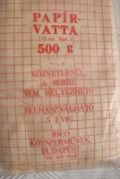 Retro kötszer , eredeti csomag , Papír vatta 500gr. , RICO Kötszerművek Budapest 53 x 27 x 4 cm