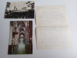 D203741 Képeslapok és levél  Pannonhalma 1973 "Lipót" aláírással,  küldve Leányváry Gábornak Bp.