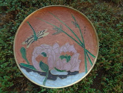 Rekeszzománc falitányér vastag bronzból készült nagy méretű keleti