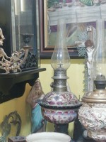 Hollóházi marked porcelain oil lamp