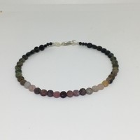 NyersTurmalin multicolor minimál karkötő