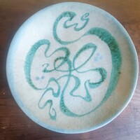 Iparművészeti zsűrizett retro vintage Györgyey Zsuzsa nonfiguratív tányèr Gádor stílusában