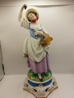 Sitzendorf gyümölcs árus lány, porcelán szobor, 32 cm-es. 7535