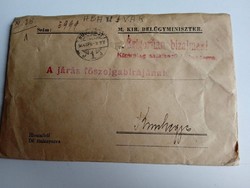D203792 Magyar kir.  Belügyminiszter -1944-Kunhegyes-a járás főszolgabírájának levélboríték