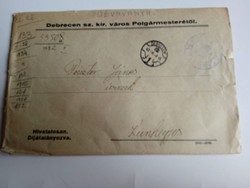 D203789 Debrecen sz.kir. város Polgármesterétől  - 1943 - Pásztor János Kunhegyes levélboríték