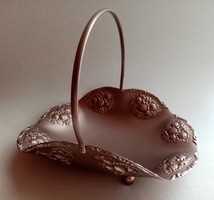 Régi fém domború mintás asztalközép / kínáló kosárka (talizman6-nak)