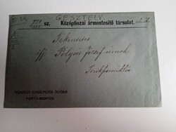 D203771 Középtiszai ármentesítő társulat elnöke -Polgár József, Törökszentmiklós 1930-40 evélboríték