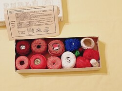 Hímző fonal PERLÉ doboz 10 szín nem teljes hímzőfonal