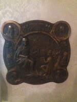Kallós Ede: II. Rákóczi Ferenc relief öntött részlethazdag, vintage felfogató gombokkal.