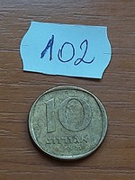 IZRAEL 10 AGOROT  5736 1976 Alumínium-Bronz, Pálma fa  102