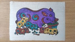 Vietnami szerencsehozó kép: jin-jang malacok