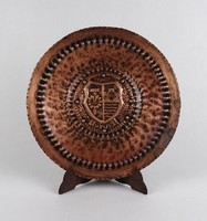 1S849 Jelzett Hendel Győr réz falitál 20 cm