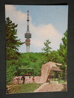 Képeslap,Pécs, Mecsek, ZOO, Állatkert, Tévétorony látkép,részlet, 1972-