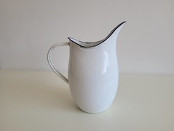 Vintage régi 2,5 L zománcos kék fehér mosdókancsó zománcozott fém nagy vizes kanna kancsó