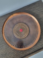 Vintage iparművészeti réz fali tál / fali dísz -27 cm
