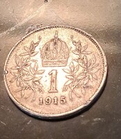 Ausztria Ferenc József Osztrák-Magyar .835 ezüst 1 Korona 1915