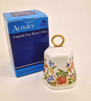 Angol Aynsley porcelán virágos csengő dobozban 9cm Cottage Garden