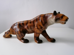 Nagy porcelán tigris 46x23 cm