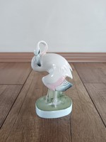 Antik Zsolnay Sinkó rózsaszín flamingó