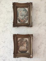 Páros vintage életkép régi keretben