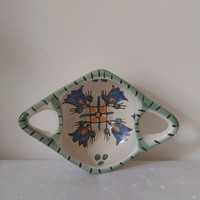 Iparművészeti gorka kerámia füles tál.(Habán)