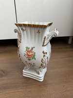 Herendi porcelán harmonika váza, virágmintás dekorral, pecsétes jelzéssel