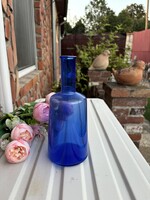 Gyönyörű kék  karcagi  berekfürdői ? üveg váza Gyűjtői mid-century modern  lakásdekoráció hagyaték