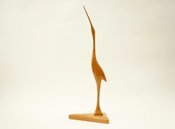 Mid Century Faragott Fa Gém Szobor / Retró Régi / 45 cm Magas