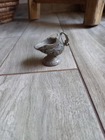 Érdekes régi ezüstözött cukortartó csónak (6,3x7,3x5,5 cm)