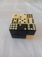 Régi, retró 3x3x2 puzzle kocka fekete-fehér csavar teaser játék