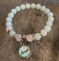 Light Turquoise Jade Mother Bracelet with Crushed Quartz Crystal Decoration