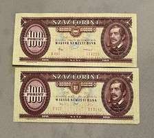 Piros százas 100 forint fellelt állapotban