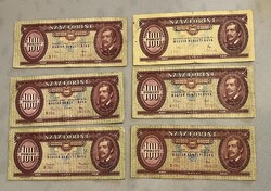 Piros százas 100 forint fellelt állapotban