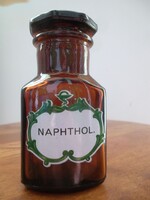 Régi gyógyszertári patika üveg NAPHTHOL