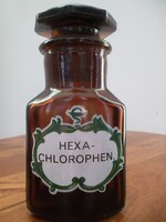 Régi gyógyszertári patika üveg  HEXA-CHLOROPHEN