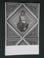 Képeslap,Pécs,Székesegyház,bazilika,templom,Mennyezet freskó látkép,részlet, 1978-