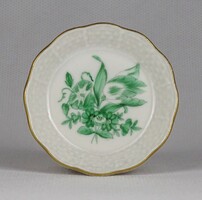 1S586 Régi zöld Tulipe Bouquet mintás Herendi porcelán tál tálka hamutál
