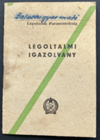 Légoltalmi igazolvány a Rákosi-korból