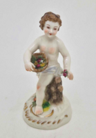 Antique Continental Putto with Flower Basket 12cm