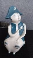 Zsolnay-Török János- krumpli Napóleon figura, 14,5 X 8 cm