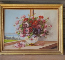 Csendélet tájképpel