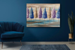 JMModernAbstract PURPLE AIR 100X70 cm-es kortárs akril festmény feszített vásznon