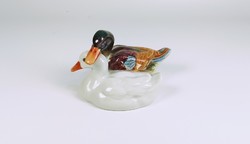 HERENDI SZÍNES ÉS FEHÉR KACSAPÁR PORCELÁN FIGURA, HIBÁTLAN (B175)