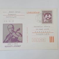 D204309 Levelezőlap 1979 Neszmélyi Károly karnagy úrnak  - Anker Antal zenetanár aláírásával