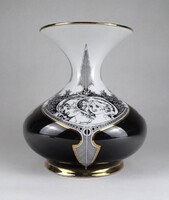 1S665 Hollóházi Jurcsák László porcelán váza 24 cm