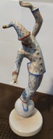 Drasche / Kőbányai Porcelángyár terméke.Labdán álló bohóc (kockás ruhában).